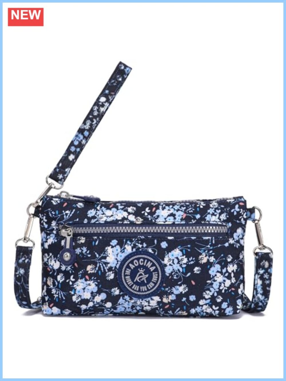 RFID Wristlet Wallet Nylon with Card Slots Convertible Crossbody Purse